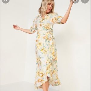 Old Navy Floral Midi Wrap Dress Size Large